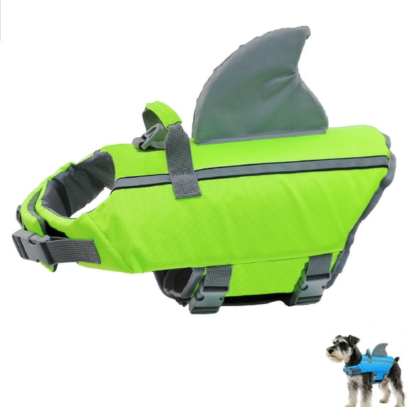 Dog Life Vests, Dogs Floats for Swimming, Boat, Pool, Ripstop Dog Life Jacket with High Buoyancy and Lift Handle for Small and Medium Breeds,Dark Green,XL