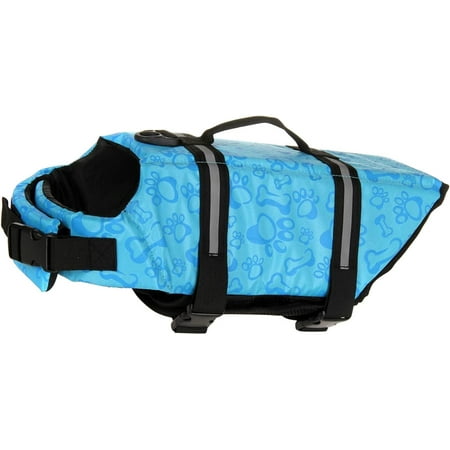 Dog Lifesaver with Blue Bone Apparel & Accessories Pattern Reflective Dog Swimsuit Preserver with High Buoyancy for Doggie
