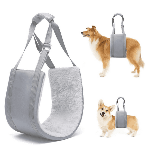 Dog Lift Harness for Large Dogs, Adjustable Dog Sling for Back Legs, Hip Support Harness to Help Lift Dogs Rear for Canine Aid and Old K9 Cruciate Ligament Rehabilitation - Large, Grey