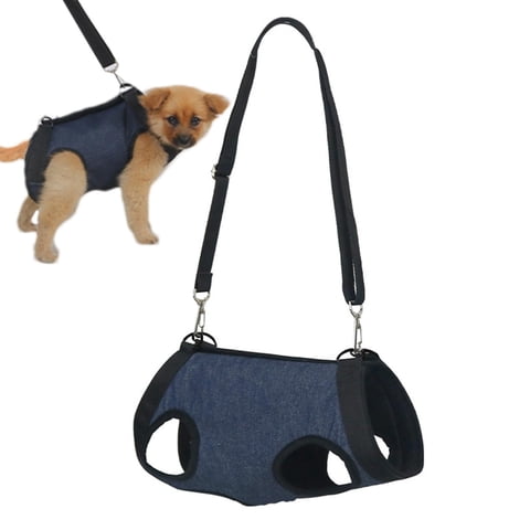 Dog Lift Sling Backpack, Adjustable Pet Legs Support Harness for Senior Dogs, Full Body Rehabilitation Sling for Hiking, Travel, Outdoor, Small Dog Cat Lift Carrier, Blue