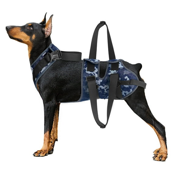 Dog Lift Support Harness, Dog Lifting Harness for Back Legs Camouflage Assistive Sling Help Lift Rear Legs Chest Strap Leash Harness for Injured Disabled Small, Medium Large Dogs