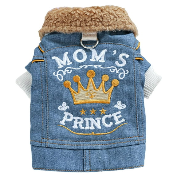 Dog Lined Jean Jacket Winter Puppy Stylish Cute Clothes Lightweight Warm Small Dog Denim Coat Chihuahua Yorkie Thick Jacket Christmas Holiday Birthday Dog Clothes