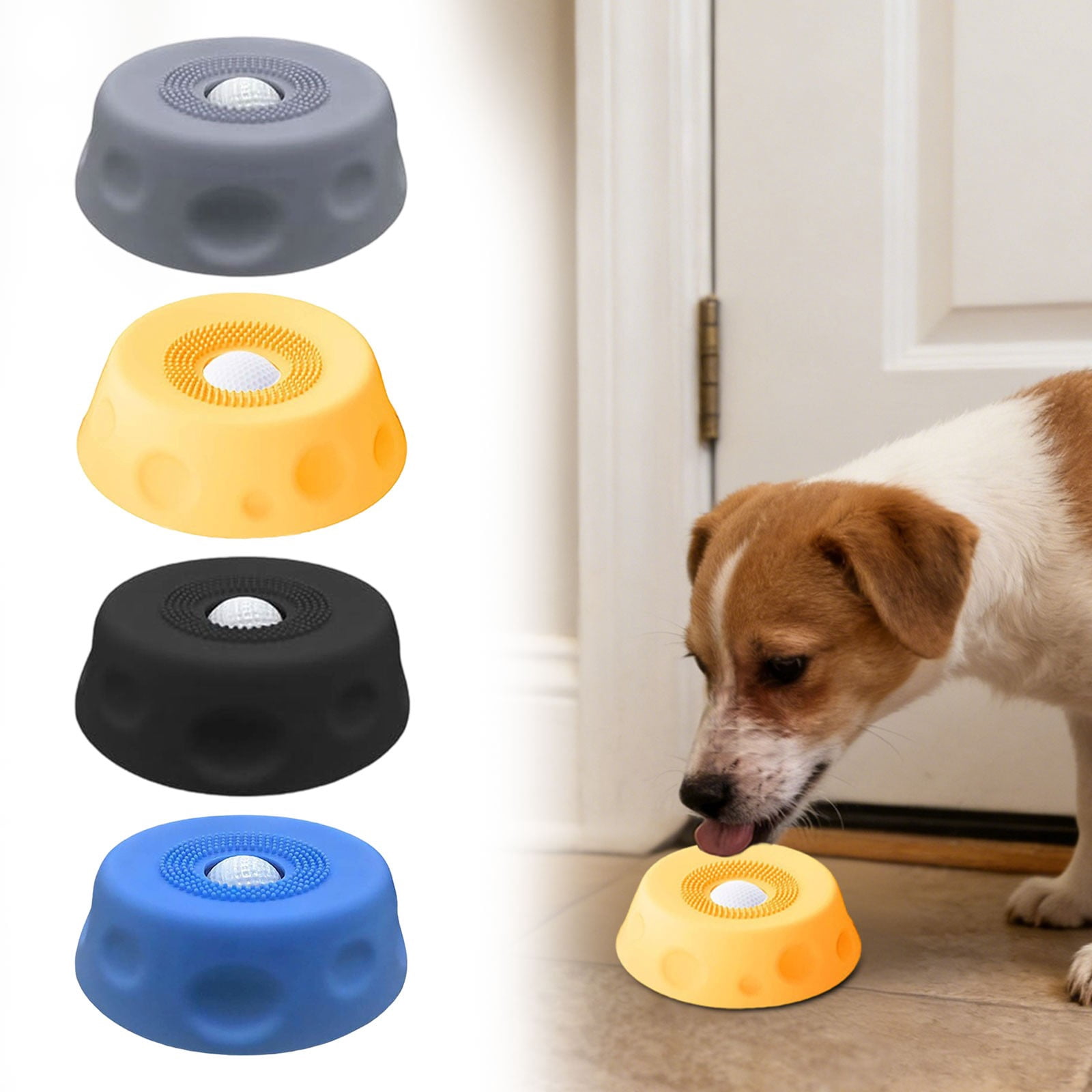 Dog Liquid Lick Bowl 4PCS Set – Slow Feeder Dog Bowls with Rolling Lick Ball, Anti-Spill Pet Licking Toy for Dogs & Puppies, Anxiety Relief, Interactive Treat Dispenser