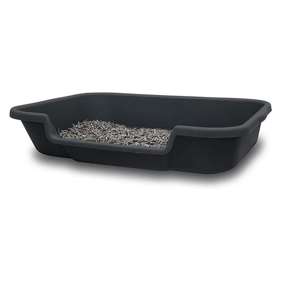 Dog Litter Box, Large Size, Blacksmithe Black, Durable & Pet Safe Puppy Litter Box, Indoor Open Top Entry Dog Litter Pan, Comfortable for Dogs, Great for Dogs up to 20 lbs