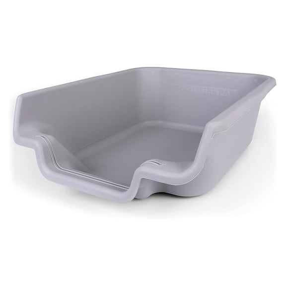 Dog Litter Box, Misty Gray Color, Extra Large Size, Durable & Pet Safe Puppy Litter Box, Indoor Open Top Entry Dog Litter Pan, Comfortable for Dogs, Great for Dogs up to 35 lbs