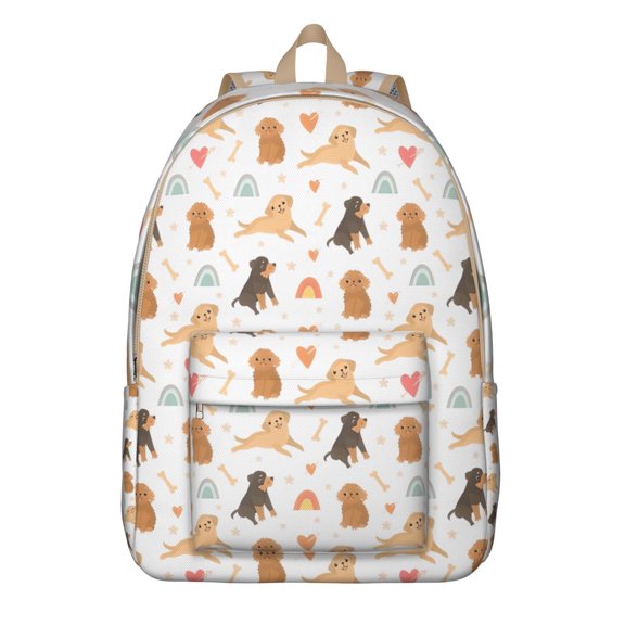 Dog Love Rainbow Backpack for School,Cute School Bag,Schoolbag with Adjustable Shoulder Straps & Padded Back,15.7"x11.8"x5.5"