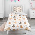 thumbnail image 1 of Dog Love Rainbow Duvet Cover and Pillowcase Set for Single Bedding, Bedroom Accessories for Kids Teens, 1 of 5