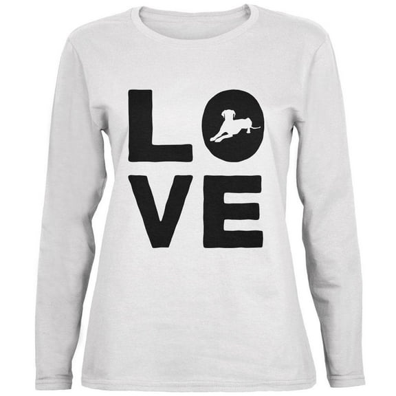 Dog Love Series Ladies' Relaxed Jersey Long-Sleeve Tee White MD