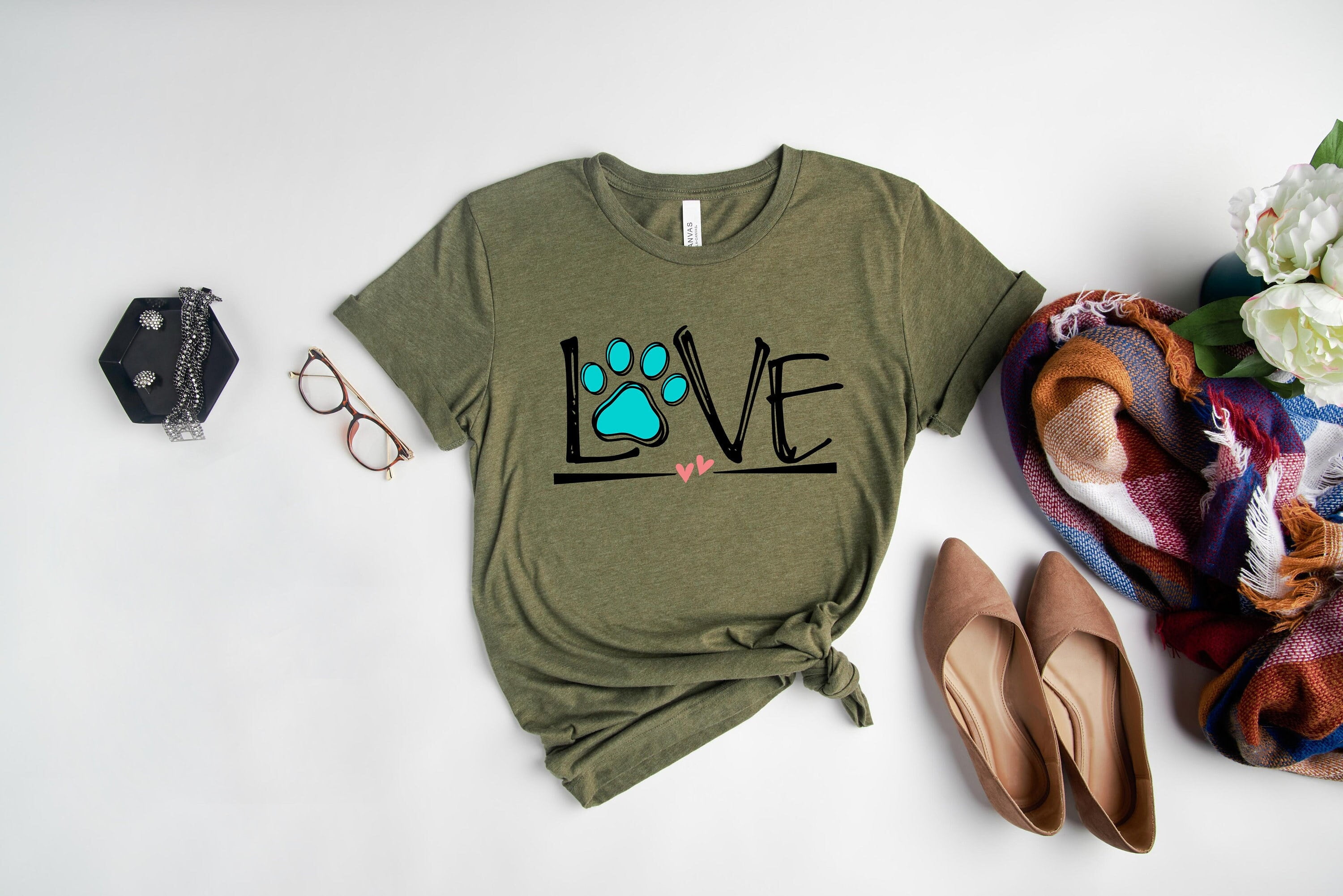 Dog Love Shirt Dog Love Dog Mama Shirt Dog Mom Shirt Dog Paw Shirt Dog ...