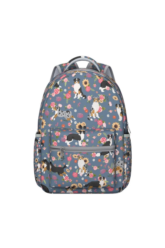 Dog Lover Backpack for School & College - Cute Durable Waterproof Bookbag with Laptop Sleeve, Multiple Pockets, Comfortable for Students & Professionals, Trendy Dog Print Design