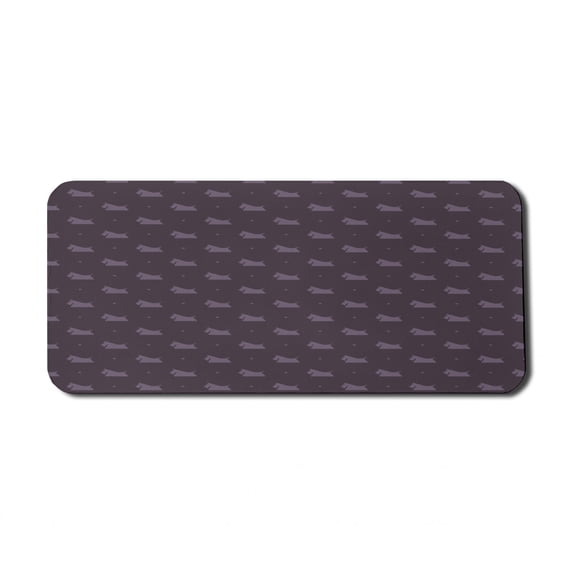 Dog Lover Computer Mouse Pad, Repetitive Scottish Terrier Animal Abstract Modern Illustration, Rectangle Non-Slip Rubber Mousepad X-Large, 35" x 15", Dark Mauve Pale Eggplant, by Ambesonne