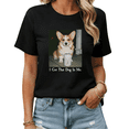 thumbnail image 1 of Dog Lover Corgi Funny Meme Gift Graphic Tees Womans Tshirt Black White S-5XL Tops, 1 of 4