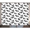 thumbnail image 1 of Ambesonne Dog Lover Curtains 2 Panel Set, Types of Dogs Polka Dots, 108" x 90", Charcoal Grey White, 1 of 3
