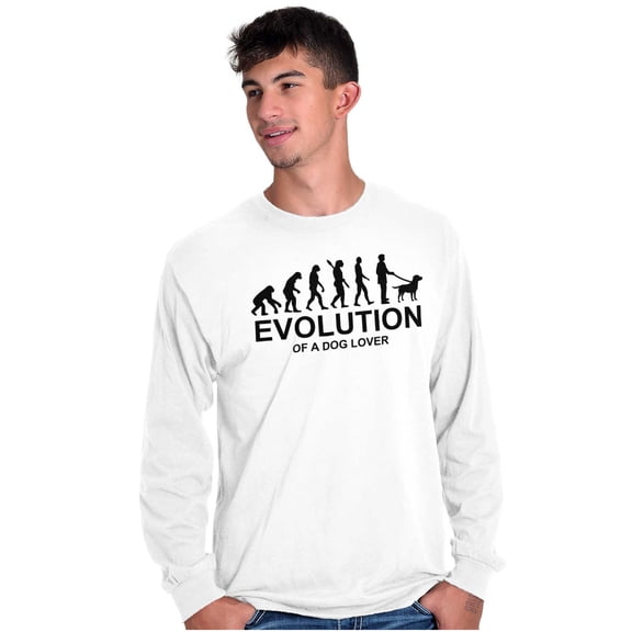 Dog Lover Evolution Funny Pet Owner Long Sleeve TShirt Men Women Brisco Brands S