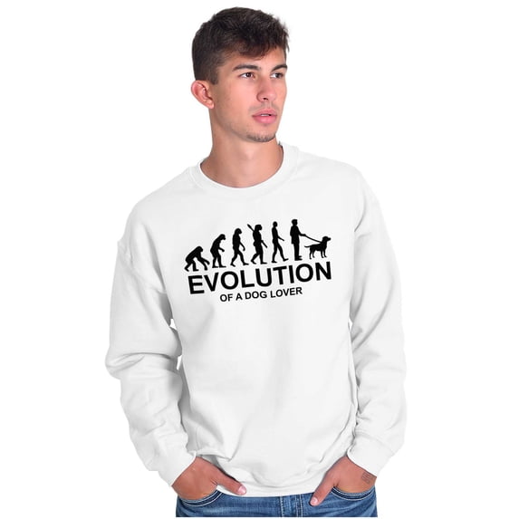 Dog Lover Evolution Funny Pet Owner Sweatshirt for Men or Women Brisco Brands S