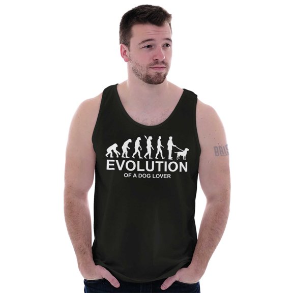 Dog Lover Evolution Funny Pet Owner Tank Top T Shirts Men Women Brisco Brands S