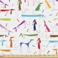 thumbnail image 1 of Ambesonne Dog Lover Fabric by the Yard Upholstery, Cartoon Dachshund, 2 Yards, Multicolor, 1 of 4