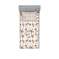 thumbnail image 1 of Dog Lover Fitted Sheet & Pillow Sham Set, Cartoon Style Chihuahua Terrier Bulldog Beagle Funny Characters Purebred Pets, Decorative Printed 4 Piece Bedding Decor Set, Twinxl, Multicolor, by Ambesonne, 1 of 3