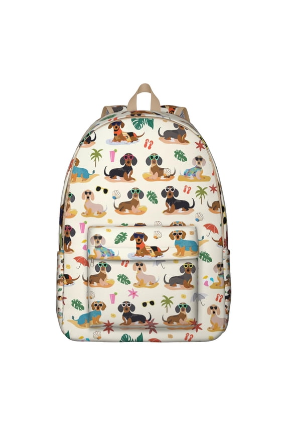 Dog Lover Gift Backpack, Durable Laptop Bag with Artistic Watercolor Dog Artwork and Vintage Design