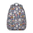 thumbnail image 1 of Dog Lover Gift Backpack with Adorable Dog-Themed Prints, Featuring Paw Prints and Bones, Ideal for Daily Use, 1 of 6