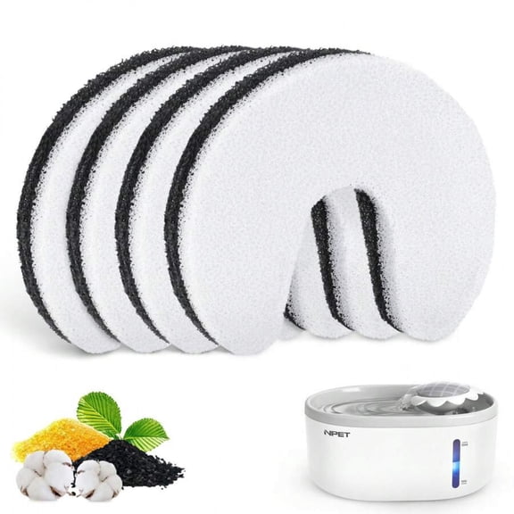 Dog Lover Gift And Dog/Cat Mom Love Pet 4pcs Cat Lover And Cat Mom Love Water Fountain Filters, Replacement For NC010, PVC Material, Odor Removal & Improved Taste, Easy Install, Uncharged, No Battery