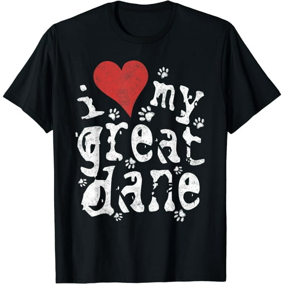 Dog Lover Gift Shirt, Awesome Novelty I Love My Great Dane T-Shirt