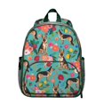 thumbnail image 1 of Dog Lover Gift Student Backpack – Playful Puppy Paw Print with Bone and Tail Cartoon Design, Artistic Watercolor Style for School, 1 of 6