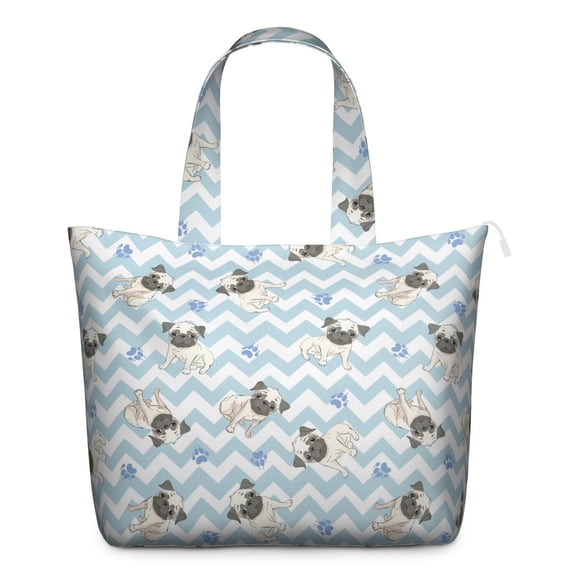 Dog Lover Gift Travel Bag, Cute Puppy Pattern Weekender Tote, Lightweight Duffel for Weekend Getaways