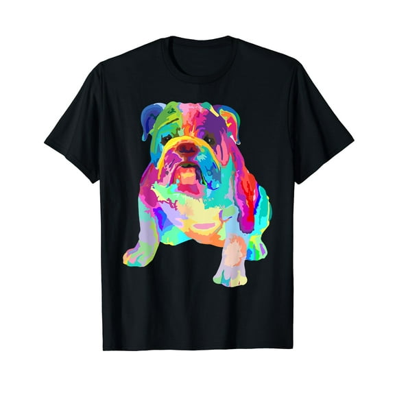 Dog Lover Gifts Womens Colorful Cool English Bulldog Mens T-Shirt