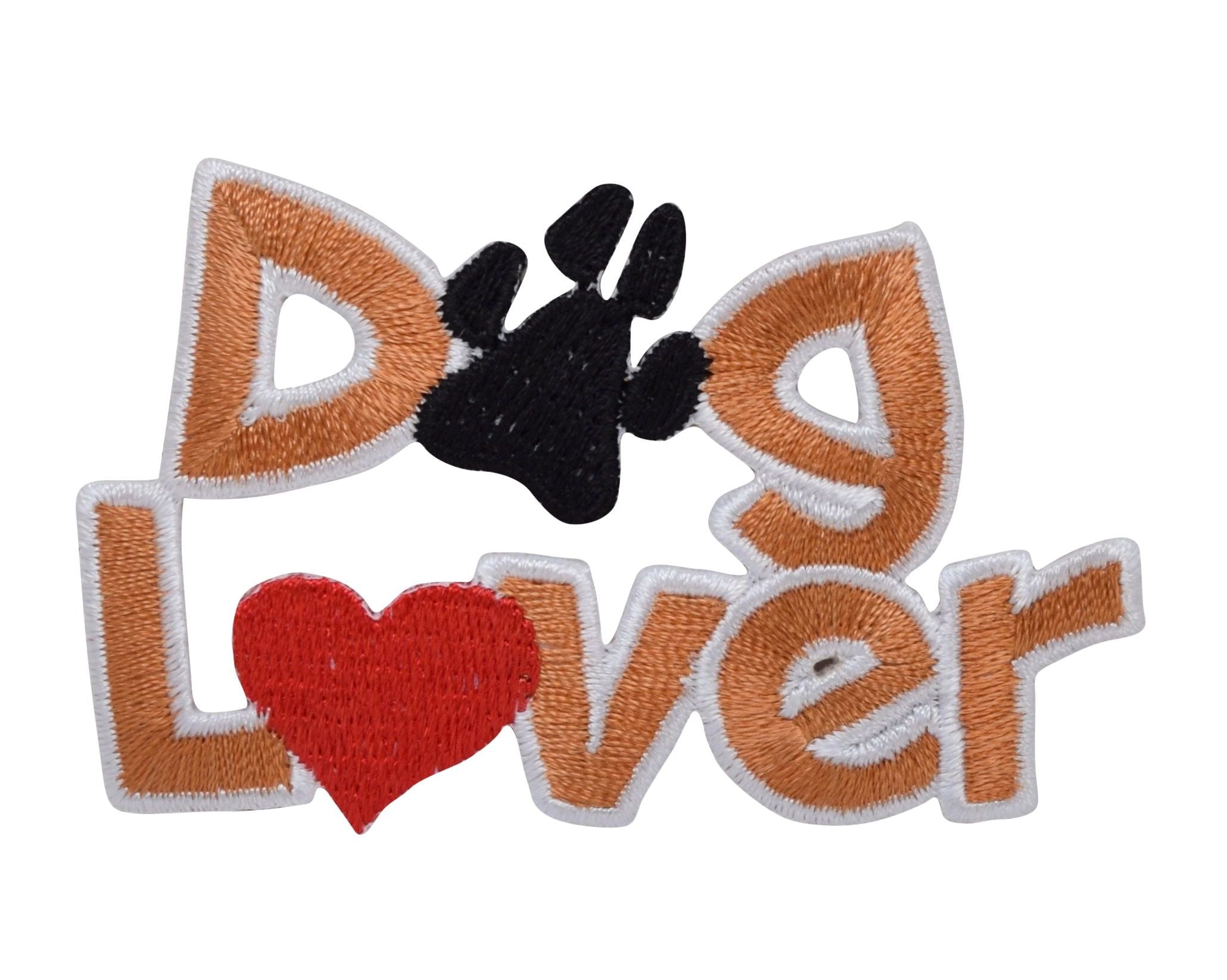 WHOLESALE APPLIQUE Dog Lover - Heart and Paw Print - Pets - Iron on Applique - Embroidered Patch