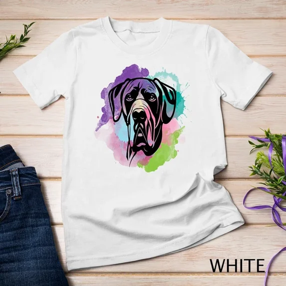 Dog Lover I Splash Art Great Dane Unisex T-Shirt Unisex S-5XL Hot Trending Shirt, Vintage Birthday Gift