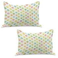 thumbnail image 1 of Dog Lover Knitted Quilt Pillowcover Set of 2, Animal Footprint Colorful Abstract Puppy Paws Grunge Elements Paintbrush Effect, Standard Queen Pillow Sham Bedroom, 30" x 20", Multicolor, by Ambesonne, 1 of 1