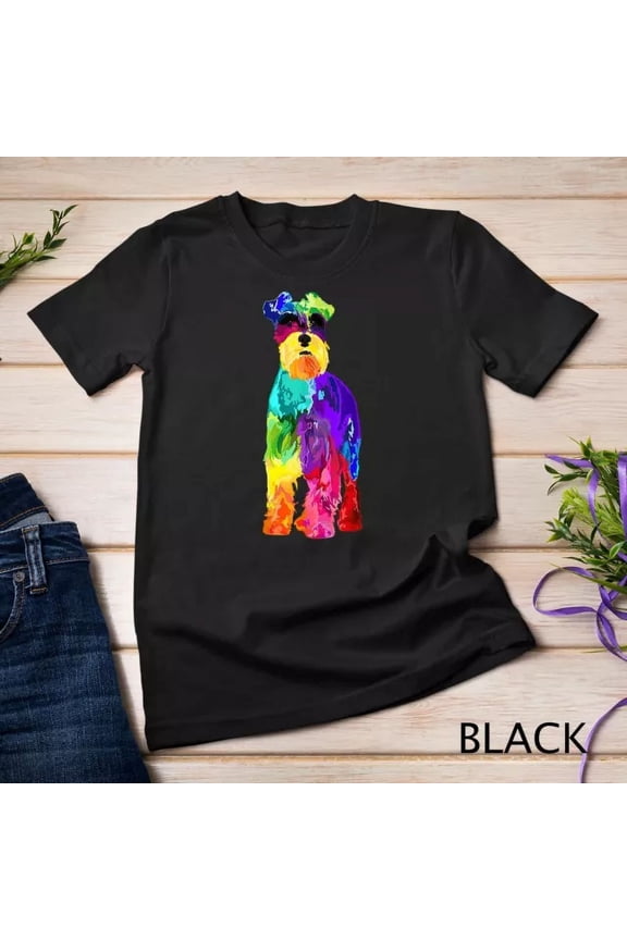 Dog Lover Mini Schnauzer Colorful Miniature Schnauzer Gifts T-Shirt Unisex S-5XL Hot Trending Shirt, Vintage Birthday Gift