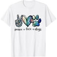 thumbnail image 1 of Dog Lover Peace Love Dogs Puppy Paw T-Shirt, 1 of 4