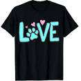 thumbnail image 1 of Dog Lover Shirts for Women Cute Paw Love Heart Print T-Shirt Dog Mom Graphic Crew Neck Short Sleeve T-Shirts (Men's, Women's), 1 of 4