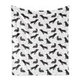 thumbnail image 1 of Dog Lover Soft Flannel Fleece Blanket, Various Types of Pet Animals in Hand Drawn Terrier Labrador Silhouettes, Cozy Plush for Indoor and Outdoor Use, 70" x 90", Charcoal Grey White, by Ambesonne, 1 of 6