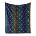 thumbnail image 1 of Dog Lover Soft Flannel Fleece Throw Blanket, Paw Print Pattern Diamond Shaped Rhombus Shapes Design Geometric Arrangement, Cozy Plush for Indoor and Outdoor Use, 70" x 90", Multicolor, by Ambesonne, 1 of 5