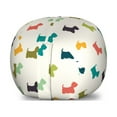 thumbnail image 1 of Dog Lover Storage Toy Bag Chair, Polka Dotted Animal Silhouettes English Terriers Abstract Pattern Image, Stuffed Animal Organizer Washable Bag, Large Size, Multicolor, by Ambesonne, 1 of 3