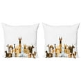 thumbnail image 1 of Ambesonne Dog Lover Throw Pillow Cover 2 Pack, Funny Pet Breeds Cartoon, 20", Multicolor, 1 of 5