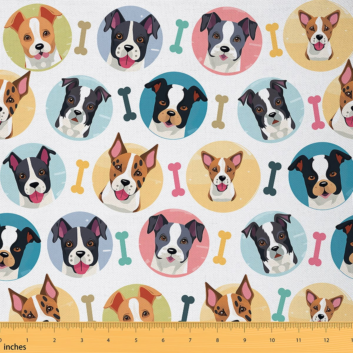 Dog Lover Upholstery Fabric by the Yard,Cute Dog Decorative Fabric ...