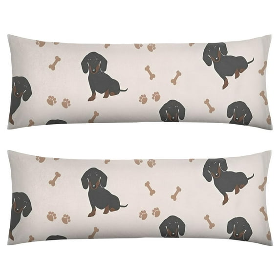 Dog Lover's Body Pillow Cover - Soft & Breathable, Hidden Zipper, 20"x54", Cute Puppy & Floral Print - Perfect Gift for Pet Lovers, Side Sleepers & Dog Themed Decor