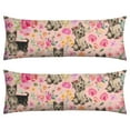 thumbnail image 1 of Dog Lover's Body Pillow Cover - Soft & Breathable, Hidden Zipper, 20"x54", Cute Puppy & Floral Print - Perfect Gift for Pet Lovers, Side Sleepers & Dog Themed Decor, 1 of 7
