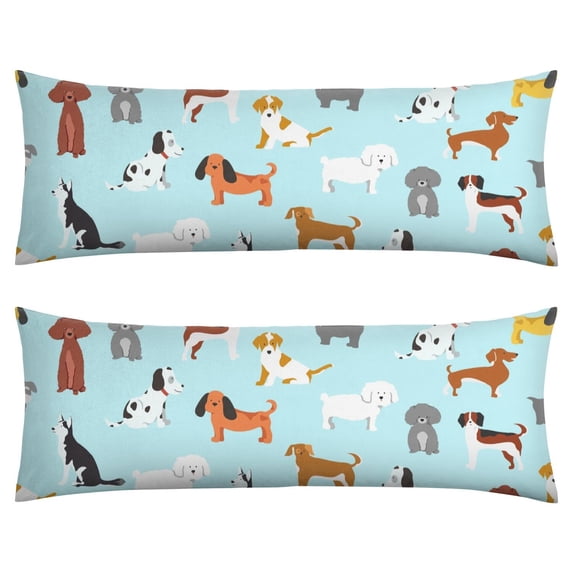 Dog Lover's Body Pillow Cover - Soft & Breathable, Hidden Zipper, 20"x54", Cute Puppy & Floral Print - Perfect Gift for Pet Lovers, Side Sleepers & Dog Themed Decor
