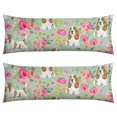 thumbnail image 1 of Dog Lover's Body Pillow Cover - Soft & Breathable, Hidden Zipper, 20"x54", Cute Puppy & Floral Print - Perfect Gift for Pet Lovers, Side Sleepers & Dog Themed Decor, 1 of 7