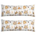 thumbnail image 1 of Dog Lover's Body Pillow Cover - Soft & Breathable, Hidden Zipper, 20"x54", Cute Puppy & Floral Print - Perfect Gift for Pet Lovers, Side Sleepers & Dog Themed Decor, 1 of 7