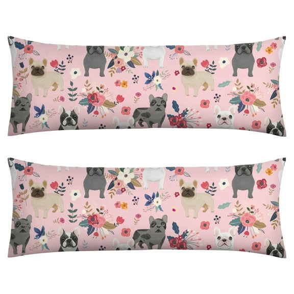 Dog Lover's Body Pillow Cover - Soft & Breathable, Hidden Zipper, 20"x54", Cute Puppy & Floral Print - Perfect Gift for Pet Lovers, Side Sleepers & Dog Themed Decor