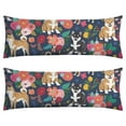 thumbnail image 1 of Dog Lover's Body Pillow Cover - Soft & Breathable, Hidden Zipper, 20"x54", Cute Puppy & Floral Print - Perfect Gift for Pet Lovers, Side Sleepers & Dog Themed Decor, 1 of 7