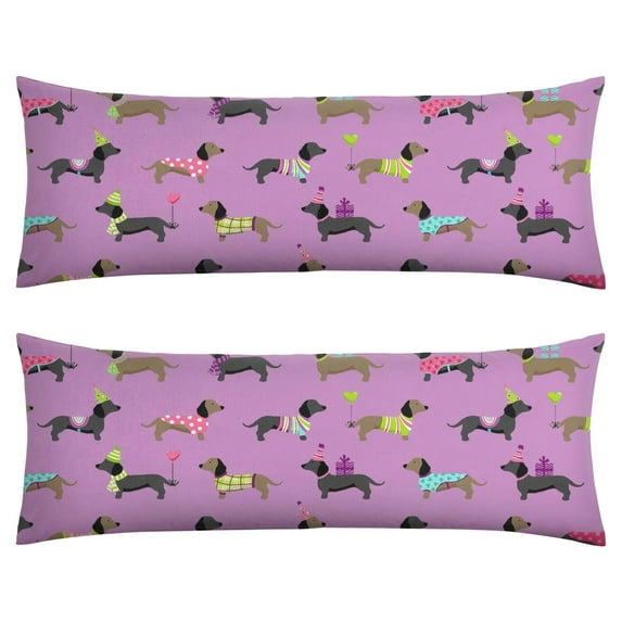 Dog Lover's Body Pillow Cover - Soft & Breathable, Hidden Zipper, 20"x54", Cute Puppy & Floral Print - Perfect Gift for Pet Lovers, Side Sleepers & Dog Themed Decor