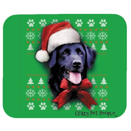 Dog Lovers Black Lab Ugly Sweater Christmas Design Mouse Pad