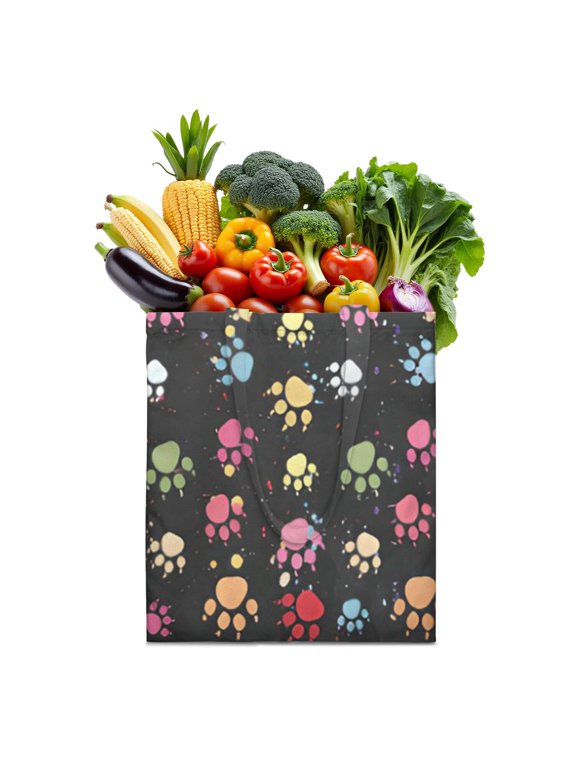 Dog Lovers Canvas Bag – Cute Canine and Bone Pattern Reusable Tote for Pet Enthusiasts